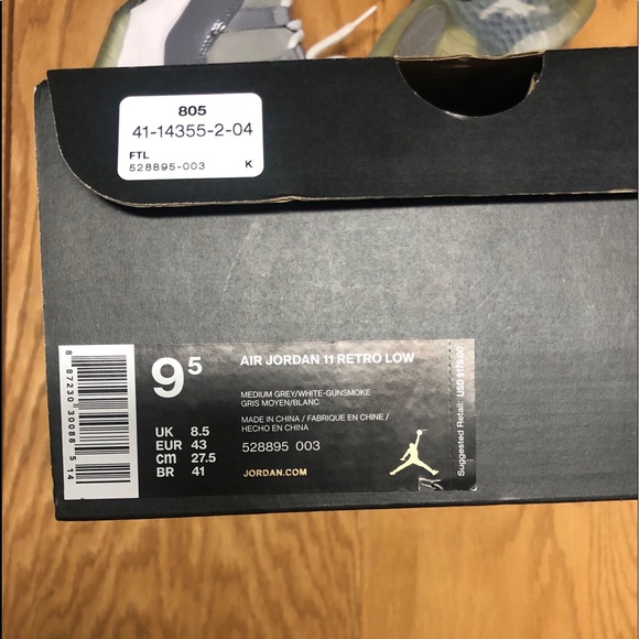 Jordan Cool Grey 11’s 11 lows OG Box Size 9.5 - Picture 6 of 6